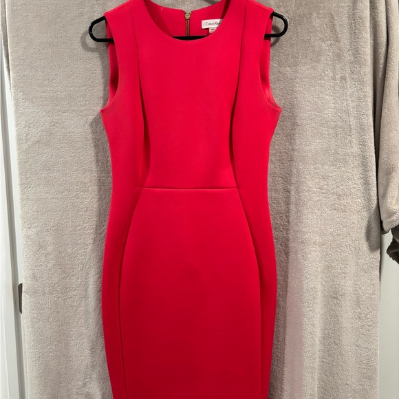 Calvin Klein Vibrant Red Midi Dress - Picture 1 of 2